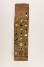 Vintage Boy Scout Type A 1920's Square Merit Badge Sash 26 Badges BSA