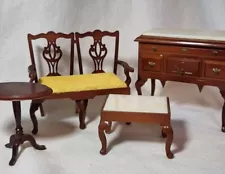 Dollhouse Miniature Chippendale Furniture Settee Buffet 1:12 Scale