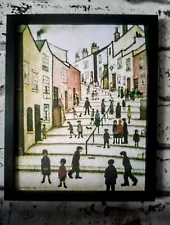 Ls Lowry "Crowther Street" 1930: Framed Block Print