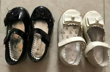 Wonder Kids Girls Baby Dress Shoes Size 6 & 7 Black White Combo 2 Pair Sale