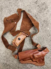 DeSantis Model 44 Brown Leather Shoulder Holster Rig for S&W N Frame w 4" BBL