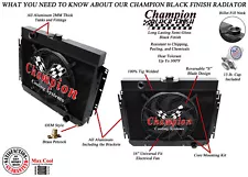 Rel Champion 3 Row Black Finish Radiator,16" Fan-1964-1967 Chevrolet Chevelle V8