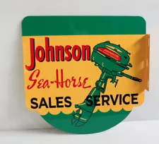 JOHNSON SEAHORSE Sales Service Flange Sign Outboard Boat Motor gas Modern Retro