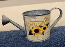 Hosley Seed Co Sunflower Galvanized Watering Pale For Decor