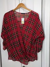 West Kei NWT Women's Size Medium Blouse Red