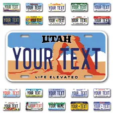 Custom state License Plates with personalized text Car 12x6- Moto 7x4 - Bike 6x3