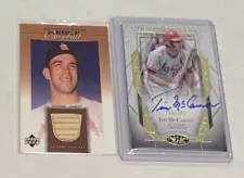 Tim McCarver Cardinals Tier One Signed /299 & Game Used Bat (2) Card Lot!