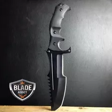 COUNTER-STRIKE CSGO BLACK HUNTSMAN KNIFE Hunting Bowie Survival CS:GO BLADE NEW