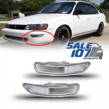 For 1993-1997 Toyota Corolla Front Bumper Light Lamp Clear Chrome Set Left+Right (For: 1995 Toyota Corolla)