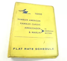 Rare 1966 Rambler American Classic Ambassador Marlin Flat Rate Schedule Binder