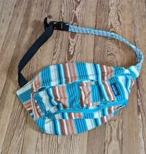 Kavu Rope Sling Bag Crossbody Multicolor Striped Logo Adjustable