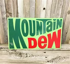 Mountain Dew 1970's Soda Pop Cola 17" Embossed Metal Tin Sign Vintage New