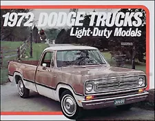 1972 Dodge Pickup Truck Original Sales Catalog 72 MINT D100 D200 D300 Adventurer