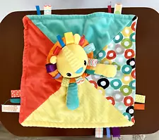 BRIGHT STARTS Multi-color Lion lovey~security blanket~Sensory Ribbons for baby