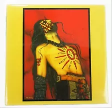 Sundancer Henri Peter SW Art Tile Native Indian Warrior Wall Hanging Trivet USA