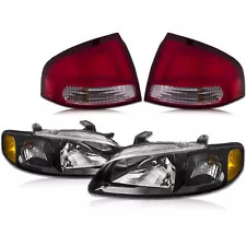 For Nissan Sentra 02-03 (Se-R Spec-V) Black Headlight & Tail Lamp Set