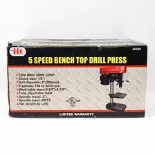 Illinois Industrial Tool 5 Speed 8" Bench Top Drill Press (Model 40006)