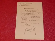 Letter Autograph Signed Rene Christian Froge ( Asso. Writers Combattants) 1920