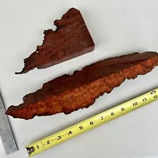 2 Amboyna Burl Wood Knife Scales Pen Blanks Cutlery Handles Turning Blank N9