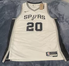 Nike San Antonio Spurs Manu Ginobili Dri-fit White Jersey (Size: 2XL)