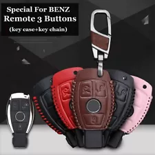 Leather Car Key Case Fob Cover Chain For Mercedes Ben Z Remote New Brand Sales