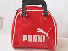 Vintage Puma Mini Bowling Bag. Red 90's Woman Faux leather Handbag