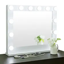 Hollywood Makeup Vanity Mirror Dressing Table w/14 Bulb Tabletop or Wall Mounted