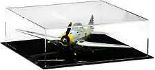 Model Airplane Display Cases - 12X12X4 Clear, Black Base, Table Top (A030B)