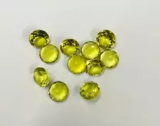 7mm Round cut Natural yellow Lemon Quartz Loose Gemstone for sale 5-100 pcs lot