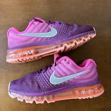 Nike Air Max 2017 Shoes Womens Size 9 Purple Pink Orange Running 849560-502 EUC