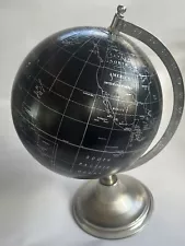 World Globe. Black And Silver. Used