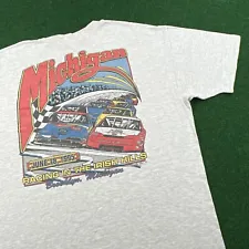 Vintage Nascar Shirt Mens XL Gray Brooklyn Michigan Speedway Racing Irish Hills