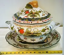 Signed B Brioli For Biordi Italy Blue Carnation Tureen And Underplate