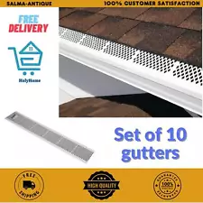 (Pack Of 10) 3ft. Snap-In White Vinyl Gutter Guard Cover Leaf Debris Protection