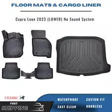 Car Floor Mats+LOWER Cargo Liner for Cupra Leon 2023 No Sound System 3D FULL Set