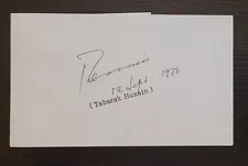 TABARAK HUSAIN AUTOGRAPH AMBASSADOR SIGNED INDEX CARD BANGLADESH