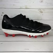 Nike Jordan 11 Retro Low Cleats Mens Size 12 Black Red Bred Baseball ao1560-010