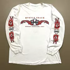 VTG 00s Y2K Myrtle Beach Bike Week 2001 Long Sleeve Biker Harley Chopper Rally