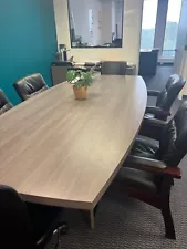 conference table (7'10'' x 3'10'') and chairs used