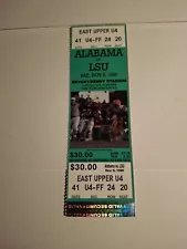 ALABAMA vs. LSU Football Game FULL UNUSED TICKET (Not a Stub!). Nov. 6, 1999.