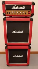 Vintage 1987 Marshall Lead 12, Model 3005 Micro Stack Amp with Cabinets **RED**