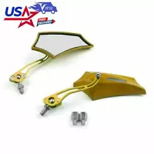 Motocycle Chopper Cruiser Street Dirt Bike Rear View Mirrors 8mm 10mm Gold US (For: Aprilia SXV550)