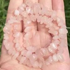 Natural Chips Rose Quartz Stone Beads Irregular Gravel For Jewelry Making 16in