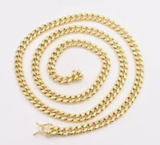 6mm Mens Miami Cuban Royal Link Chain Necklace Box Clasp Real 10K Yellow Gold