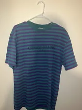 A$AP ASAP x Guess Green / Purple Striped Tee SZ M