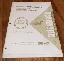 1972 Johnson Outboard 25 HP 25R72 25E72 25RL72 25EL72 Service Manual JM-7206