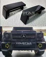 US STOCK 2x PIANO BLACK STAINLESS Bumper Caps for Mercedes W463 G63 AMG 13-18 (For: 2013 G63 AMG)