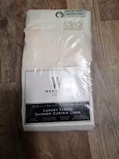 GENUINE NEW Wamsutta Ivory Luxury Fabric Stall Shower Curtain Liner XL 84 X 70