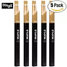 5-PACK Stagg 1-Pair Maple 5AN Nylon Tip Drum Sticks SM5AN