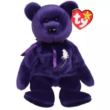 TY Beanie Baby - PRINCESS DIANA the Purple Teddy Bear (1997 -RETIRED) MWMTs MINT